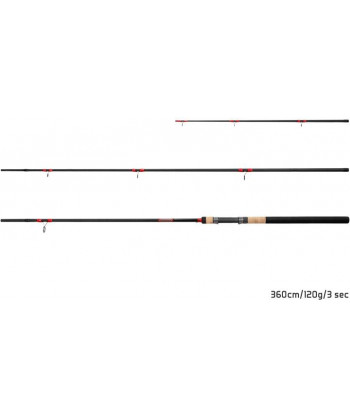 Delphin LEEDER Feeder + 2 špičky, 360cm/120g/3 díly