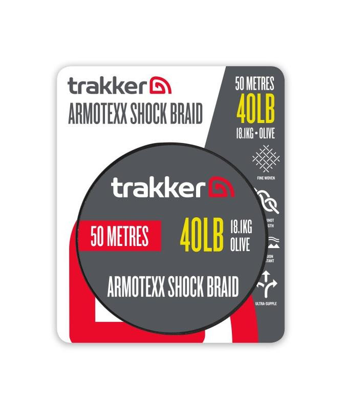 Trakker Šoková šňůra Armotexx Shock Braid 40lb, 18,1kg, 50m