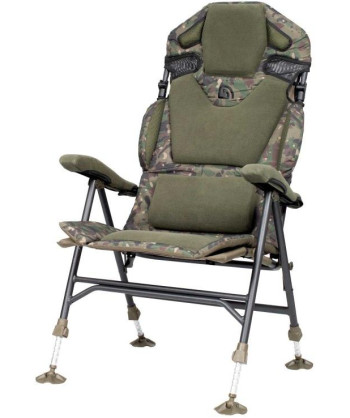 Trakker Křeslo komfortní s područkami - Levelite Camo Longback Recliner