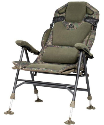 Trakker Křeslo komfortní s područkami - Levelite Camo Longback Recliner