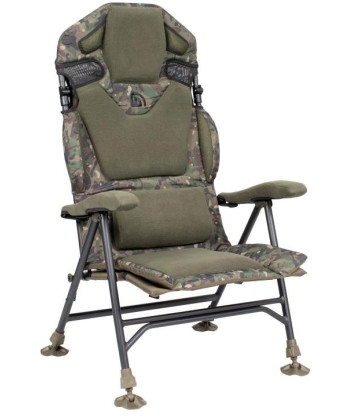 Trakker Křeslo komfortní s područkami - Levelite Camo Longback Recliner