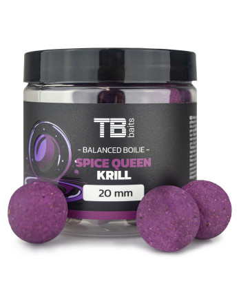 TB Baits Vyvážené Boilie Balanced + Atraktor Spice Queen Krill 100 g 20 mm