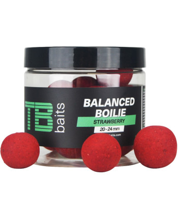 TB Baits Vyvážené Boilie Balanced + Atraktor Strawberry 100 g 20-24 mm