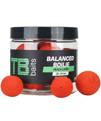 TB Baits Vyvážené Boilie Balanced + Atraktor Peach Liver 100 g 20-24 mm